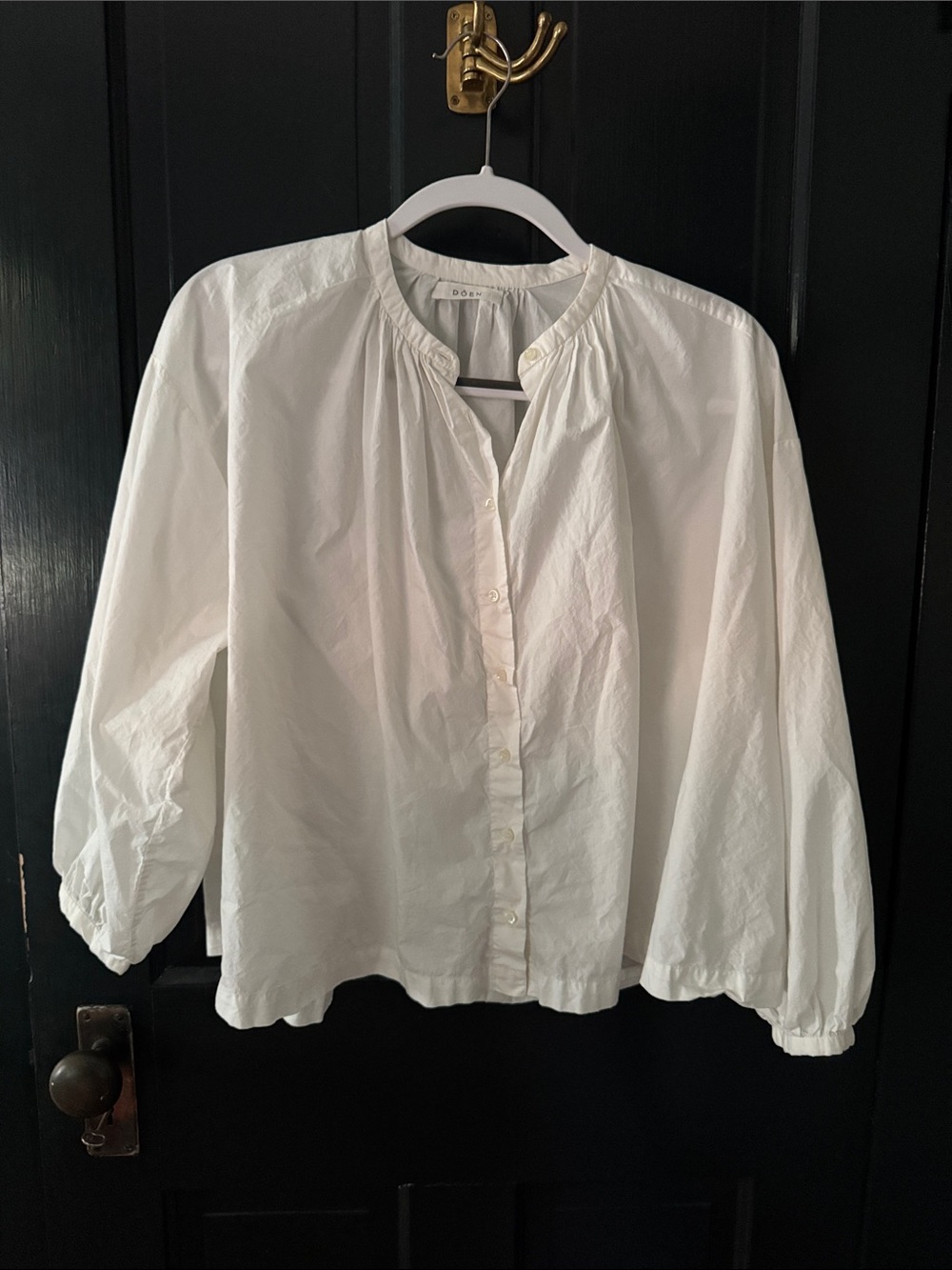 NWOT Doen The Jane Blouse in Salt Poplin XS
100% Organic Cotton White